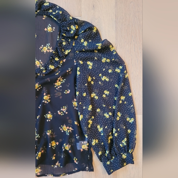 Zara contrasting floral blouse size m - Picture 3 of 4